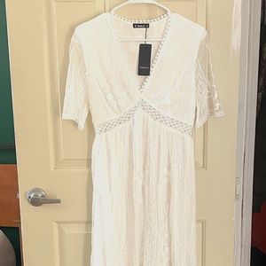 Sheilay White Lace Maxi Dress